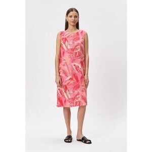 Rochie midi din amestec de in cu imprimeu imagine