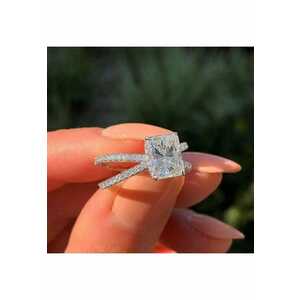 Inel argintiu - cu pietre din zirconiu - Minelle C1 - 8 (circumferinta: 57 mm) imagine