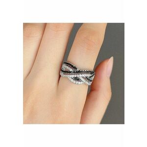 Inel argintiu - cu pietre din zirconiu - Alda C17 - 8 (circumferinta: 57 mm) imagine