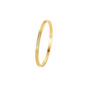 Bratara aurie - din otel inoxidabil - suflata cu aur 18k - tip bangle - cu pietre din zirconiu - Jayden C6 imagine
