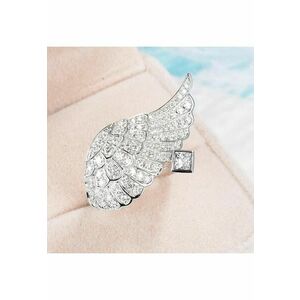 Inel argintiu - forma de aripa de inger - cu pietre din zirconiu - Abby C6 - 7 (circumferinta: 54.5 mm) imagine