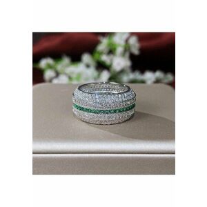 Inel argintiu - cu pietre din zirconiu - Akira C29 - 6 (circumferinta: 51.9 mm) imagine