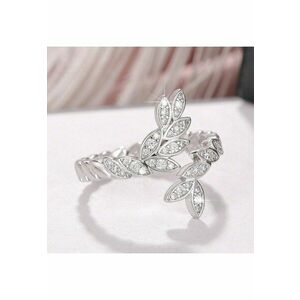 Inel argintiu - cu frunzulite si pietre din zirconiu - Birgita C29 - 6 (circumferinta: 51.9 mm) imagine