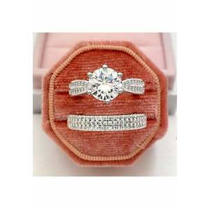 Set 2 inele argintii - cu pietre din zirconiu - Aharon C26 - 7 (circumferinta: 54.5 mm) imagine