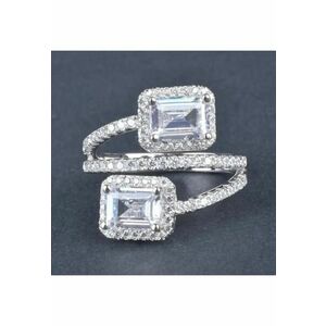 Inel argintiu - in straturi multiple - cu pietre din zirconiu - Ricka C20 - 6 (circumferinta: 51.9 mm) imagine