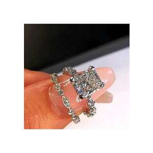 Set 2 inele - argintii - cu pietre din zirconiu - Tamara C1 - 6 (circumferinta: 51.9 mm) imagine