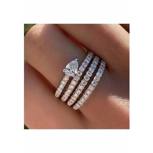 Inel argintiu - in straturi multiple - cu pietre din zirconiu - Bianca C29 - 6 (circumferinta: 51.9 mm) imagine