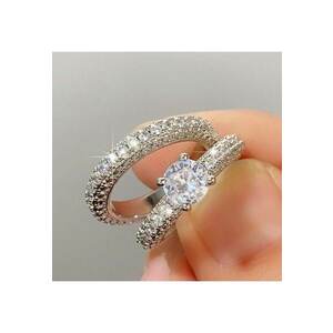 Set 2 inele argintii - cu pietre din zirconiu - Forsete C2 - 6 (circumferinta: 51.9 mm) imagine