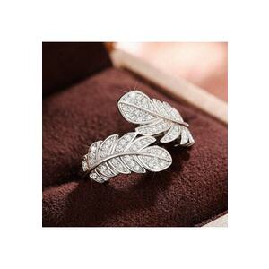 Inel argintiu - forma de pana - cu pietre din zirconiu - Francy C11 - 8 (circumferinta: 57 mm) imagine