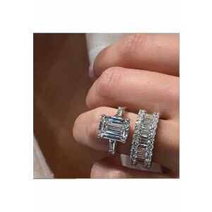 Set 2 Inele argintii - cu pietre din zirconiu - Minessa C24 - 7 (circumferinta: 54.5 mm) imagine