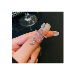 Inel argintiu - reglabil - forma de sarpe - cu pietre din zirconiu - Nera C1 - 6 (circumferinta: 51.9 mm) imagine