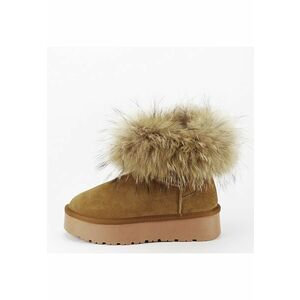 Ghete din piele naturala camel cu blanita naturala W5893 19 15898 imagine