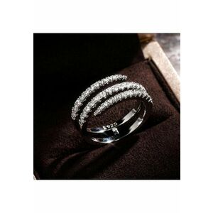 Inel argintiu - cu pietre din zirconiu - Nina C22 - 7 (circumferinta: 54.5 mm) imagine