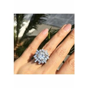 Inel argintiu - cu pietre din zirconiu - Acacia C6 - 7 (circumferinta: 54.5 mm) imagine