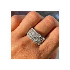 Inel argintiu - lat - cu pietre din zirconiu - Peik C29 - 7 (circumferinta: 54.5 mm) imagine