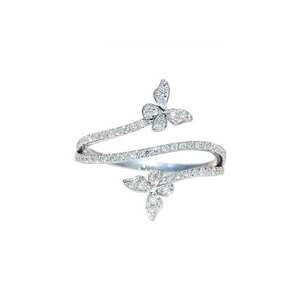 Inel argintiu - cu pietre din zirconiu si fluturasi - Penny C9 - 8 (circumferinta: 57 mm) imagine