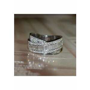 Inel argintiu - cu pietre din zirconiu - Siena C4 - 8 (circumferinta: 57 mm) imagine