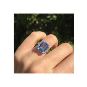 Inel argintiu - cu piatra bleu - din zirconiu - Nikole C29 - 7 (circumferinta: 54.5 mm) imagine