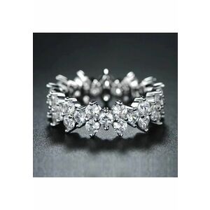 Inel argintiu - cu pietre din zirconiu - Silvana C4 - 7 (circumferinta: 54.5 mm) imagine
