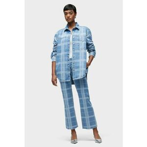 Blugi cu talie înaltă și imprimeu în dungi imagine