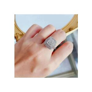 Inel argintiu - cu pietre din zirconiu - Talia C1 - 8 (circumferinta: 57 mm) imagine