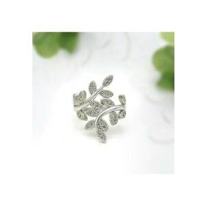 Inel argintiu - cu frunzulite si pietre din zirconiu - Silveria C4 - 6 (circumferinta: 51.9 mm) imagine