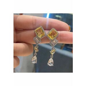 Cercei argintii - lungi - cu pietre din zirconiu - Mads C3 - imagine