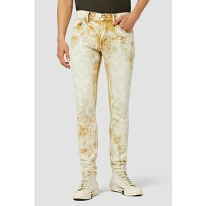 Blugi ușor skinny - cu aspect prespălat portocaliu și detalii clasice imagine