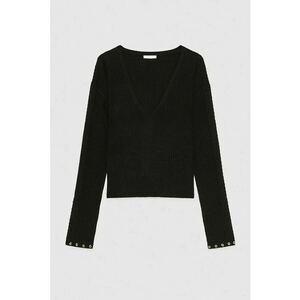 Pulover cu maneca lunga si decolteu in V imagine