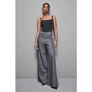 Blugi largi cu talie inalta si strasuri imagine