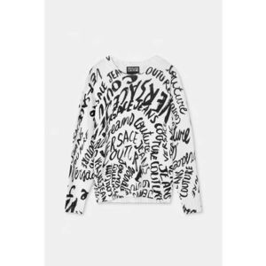 Pulover cu guler rotund și imprimeu imagine