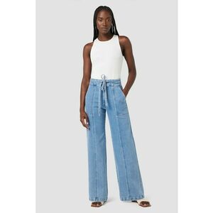 Blugi largi cu talie inalta si snur in talie imagine