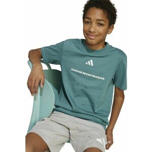 Tricou din bumbac cu detalii logo si decolteu la baza gatului imagine