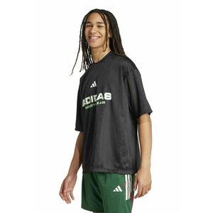 Tricou cu decolteu la baza gatului si imprimeu logo imagine