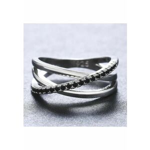 Inel argintiu - in straturi multiple - cu pietre din zirconiu - Shannon C21 - (circumferinta: mm imagine