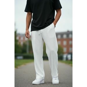 Pantaloni de trening cargo albi conici Y125 O3-4.3 imagine