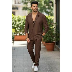 Trening barbati slim fit maro Pantaloni + Bluza C400 41-1.1 imagine