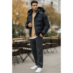 Geaca barbati groasa de iarna bleumarin TG2980 59 imagine