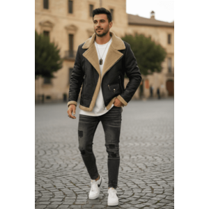 Geaca barbati groasa de iarna neagra M1059 60** imagine