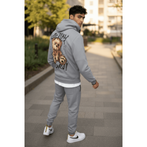 Trening barbati slim fit gri Pantaloni + Hanorac vatuit RM60 65B-2 imagine