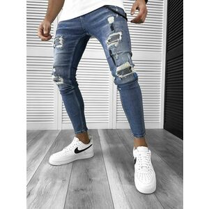 Blugi barbati conici albastri 8245 M3-3.1 imagine