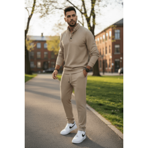 Trening barbati slim fit bej Pantaloni + Bluza C200 26-3.3 imagine