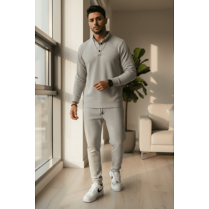 Trening barbati slim fit gri Pantaloni + Bluza C200 29-1.3 imagine