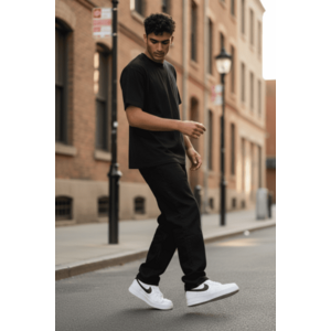 Blugi barbati baggy negri 111 H4-3 imagine