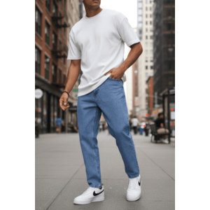 Blugi barbati boyfriend albastri 116 G3-3 imagine