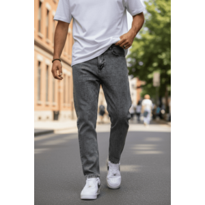 Blugi barbati boyfriend gri 1117 H4-2 imagine