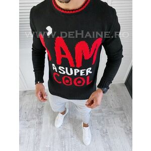 Pulover barbati gros slim fit negru T3590 P18-4.3 imagine