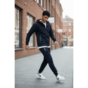 Trening barbati slim fit bleumarin Pantaloni + Hanorac RM05 i8 1-6 imagine