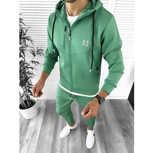 Trening barbati slim fit Pantaloni + Hanorac verde 12234 P20-3.2 imagine