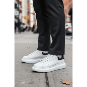 Adidasi barbati casual albi cu negru 6626 imagine